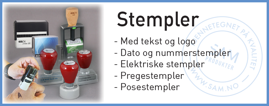 Kontorstempler og stempelrekvisita